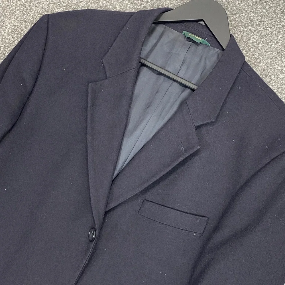 Vintage J.Crew Oarsman Cashmere Blazer Sport Coat Mens 42R Black 90s Academia